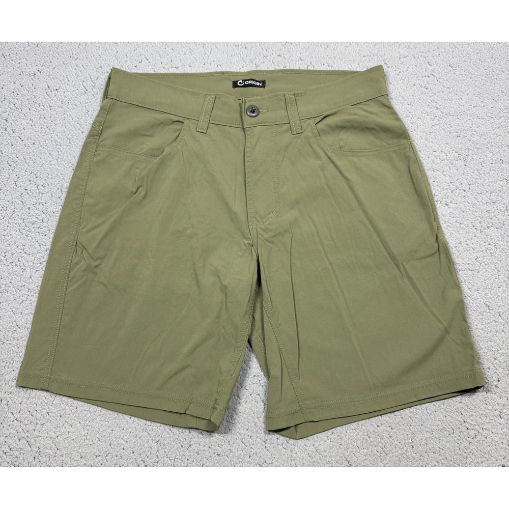 Origin Shorts Mens 32 Green Hiking Quick Dry Stretch 9 Inseam Athletic Made USA